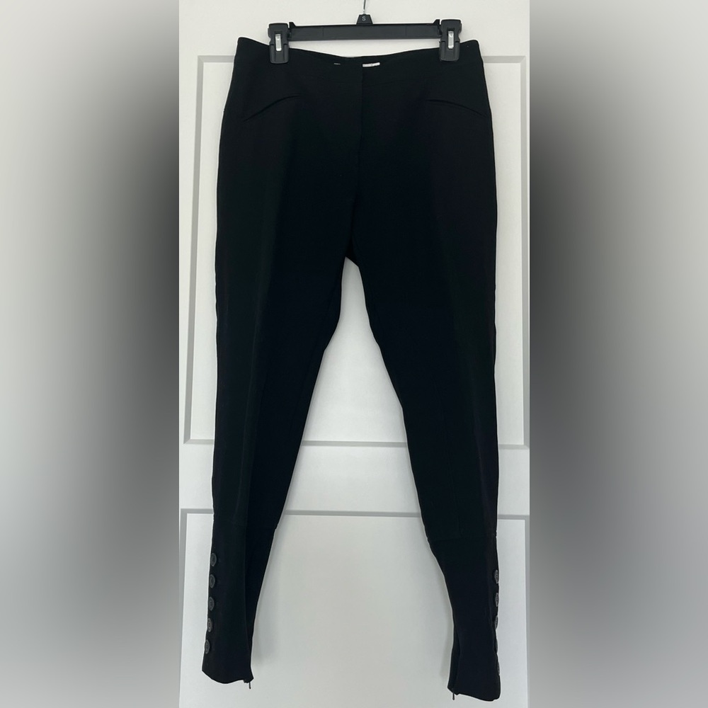 EUC Christian‎ Dior Black Buttoned Women’s Wool & Lycra Tailored Pants, Size 8